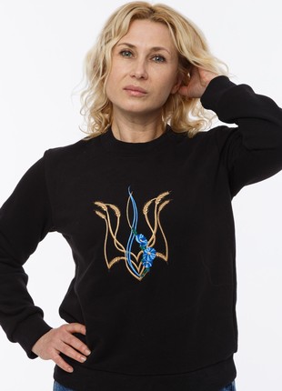 Women's sweatshirt with  "Malwy trident" embroidery black