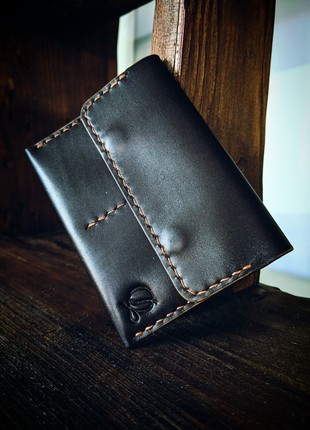 Brown mini wallet, handmade, made of genuine leather4 photo