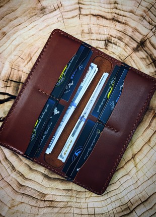 Original color, leather clutch purse, handmade
