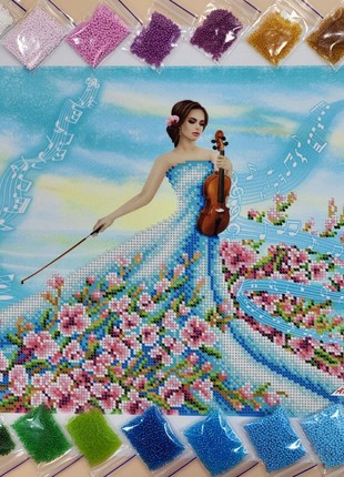 Violin Melody Kit Bead Embroidery bs 33452 photo