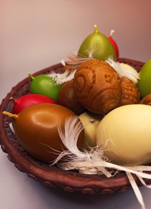 Set of beeswax candles "Easter eggs" (3 pcs)6 photo