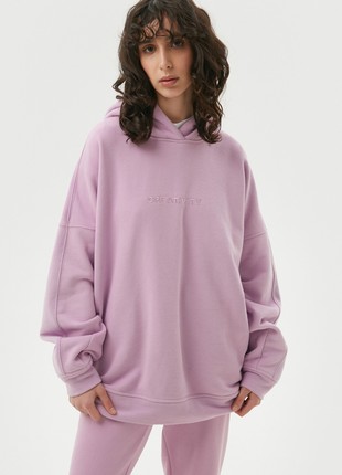 Lilac oversize jersey hoodie "Creativity"