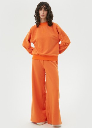 Orange cropped jersey sweatshirt "Unity"