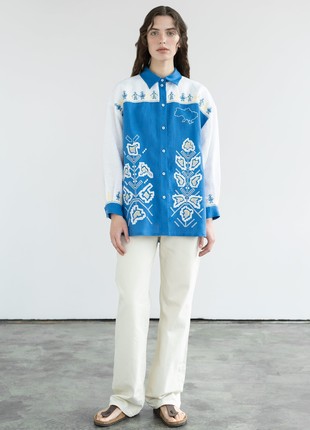 Linen shirt with embroidered cities-heroes Smilyvist3 photo