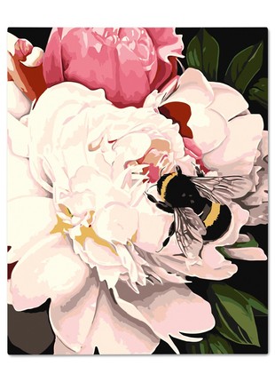 Painting by numbers ORNER x Osmolovska "Peonies and bee" (orner-1881)2 photo