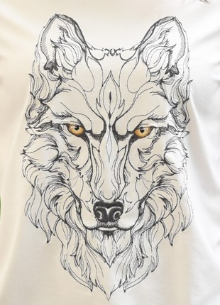 Women's T-shirt with embroidery - "Wolf"2 photo