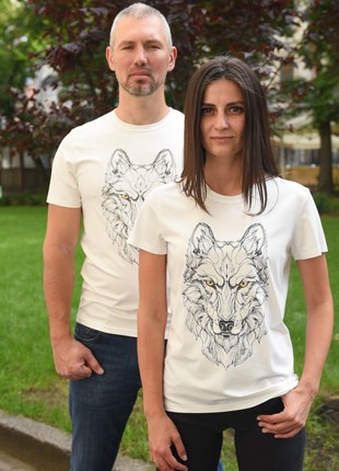 Women's T-shirt with embroidery - "Wolf"3 photo