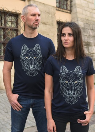 Women's T-shirt with embroidery - "Wolf"3 photo