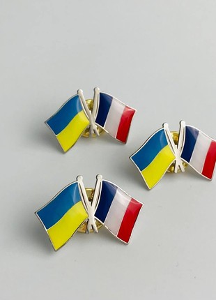 3pcs badge set Flag of Ukraine / France3 photo