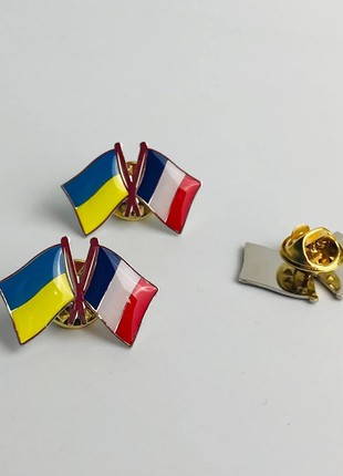 3pcs badge set Flag of Ukraine / France2 photo