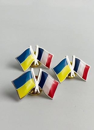 3pcs badge set Flag of Ukraine / France1 photo