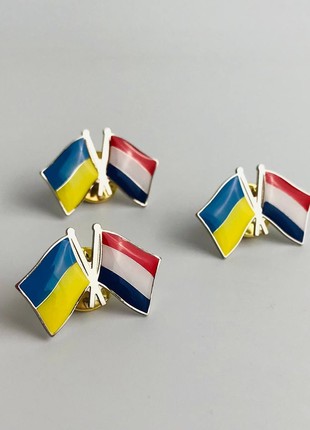 3pcs badge set Flag of Ukraine / Netherlands