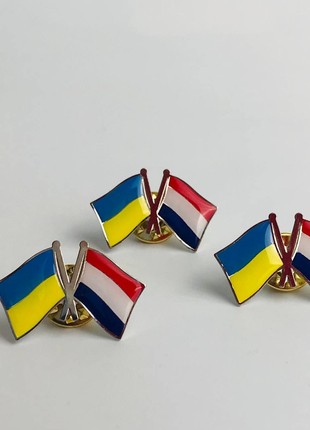 3pcs badge set Flag of Ukraine / Netherlands3 photo