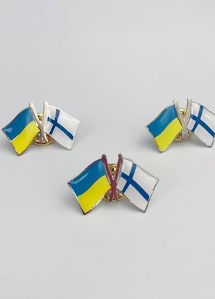 3pcs badge set Flag of Ukraine / Finland