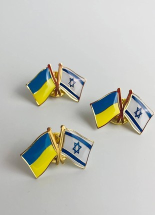 3pcs badge set Flag of Ukraine / Israel