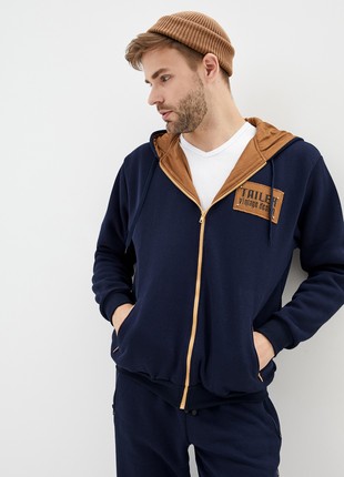 Men’s warm jersey suit with a hood and eco-suede inserts.3 photo