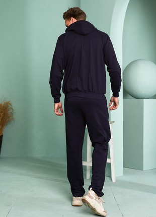 Men’s two-thread demi-season jersey suit with a zipper and hood.(2090)2 photo