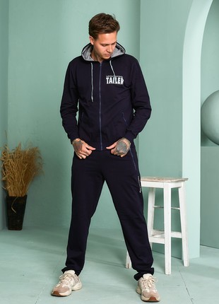 Men’s two-thread demi-season jersey suit with a zipper and hood.(2090)3 photo