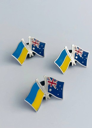 3pcs badge set Flag of Ukraine / Australia