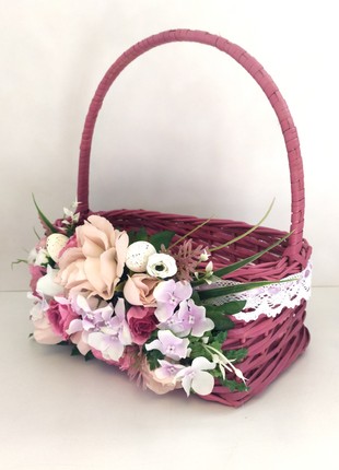 Pink decorated Easter basket2 photo