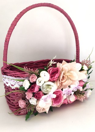 Pink decorated Easter basket3 photo