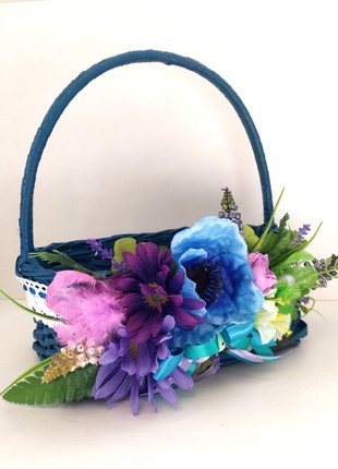 Blue decorated Easter basket2 photo