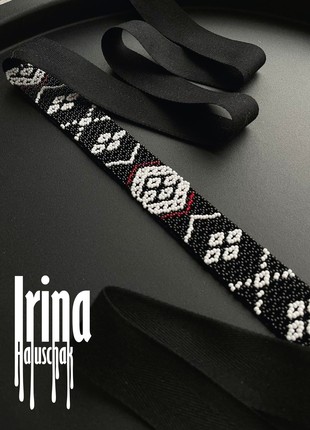 Ukrainian traditional jewelry ribbon gerdan Lesya Ukrainka necklace copy4 photo