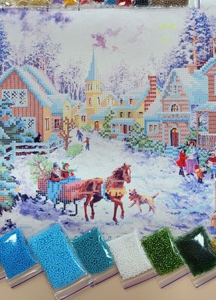 Christmas Village Kit Bead Embroidery ta-2283 photo