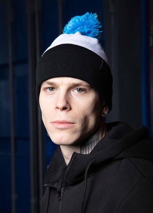 Hat Tricolor with pompon electrician with white and black Custom Wear