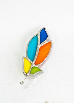 Colorful feather stained glass decor6 photo