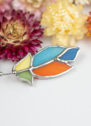 Colorful feather stained glass decor3 photo