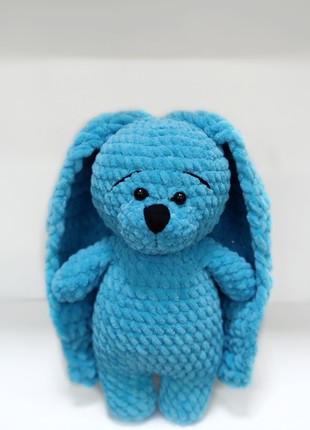 Bunny toy, Newborn baby gift, Baby boy shower, Blue bunny toy present