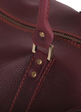 Women's burgundy carpetbag made of high-quality genuine leather4 photo