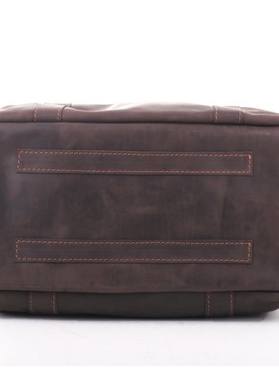Solid brown leather travel bag7 photo