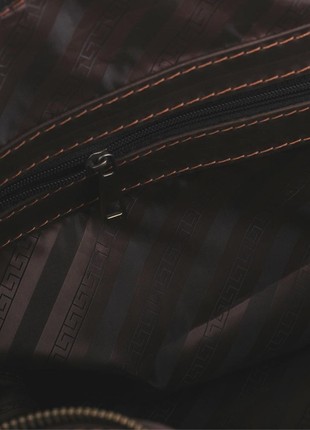 Solid brown leather travel bag3 photo