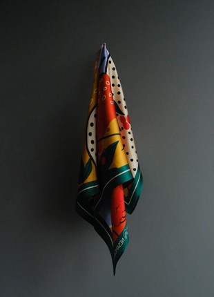 Silk scarf "Kalyna/Viburnum" with double-sided printing3 photo