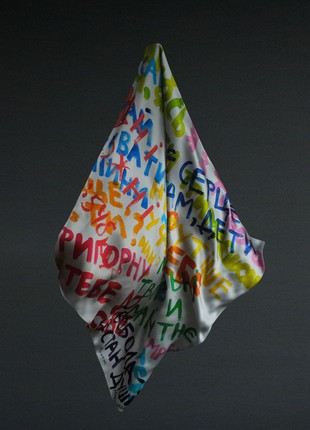 Silk scarf "Future" with double-sided printing3 photo