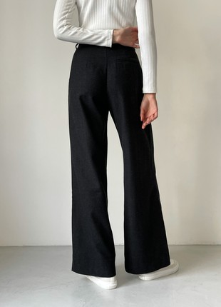 Wide black trousers with wool3 photo