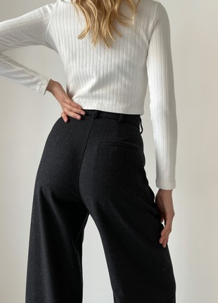 Wide black trousers with wool4 photo