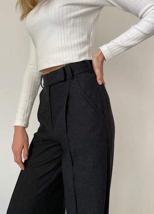 Wide black trousers with wool5 photo