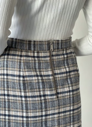 Suit jacket and short trapeze gingham skirt9 photo