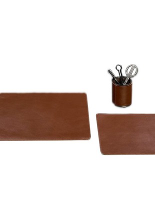 Leather desk set  1.0 light-brown BN-set-1-k4 photo
