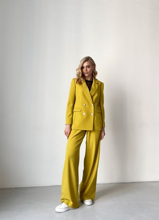 Suit jacket loose fit and maxi palazzo pants yellow1 photo