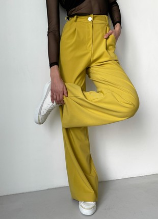 Suit jacket loose fit and maxi palazzo pants yellow7 photo