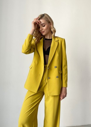 Suit jacket loose fit and maxi palazzo pants yellow6 photo