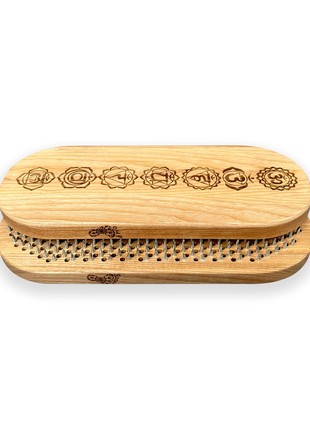 Sadhu Board Oh! SADHU for Yoga from Natural Ash Wood, Oval, Chakras2 photo