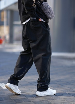 Oversize trousers for men OGONPUSHKA Hasla black4 photo