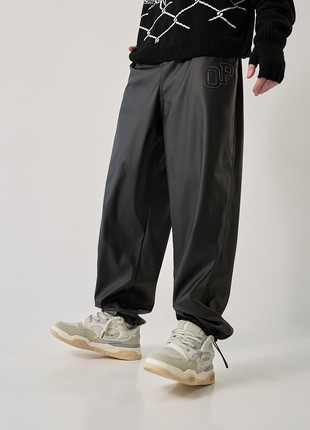 Oversize men's pants OGONPUSHKA Hasla Leather black