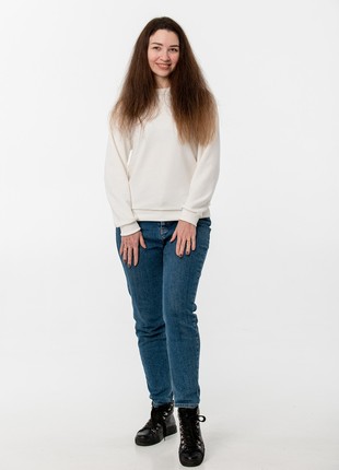 Women's sweatshirt with embroidery "Dove of peace" milky6 photo