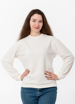 Women's sweatshirt with embroidery "Dove of peace" milky4 photo